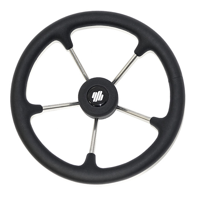 Колесо рулевое Ultraflex 350мм чёрное немагнитная сталь (V.70B)